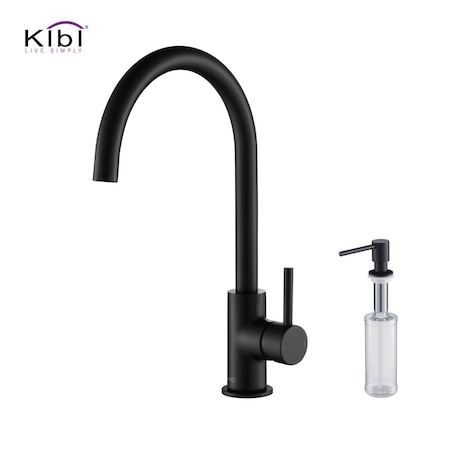 Kibi Lowa Single Handle Bar Sink Faucet with Soap Dispenser C-KKF2001MB-KSD100MB